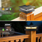 Peasur 6 Packs 4x4 Post Solar Lights with 3 Modes, Waterproof LED Solar Cap Lights for 4×4/3.5×3.5 Wood/Vinyl Posts, Post Top Lighting Outdoor for Fence Deck Mailbox Porch Railing