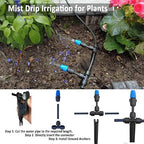 Drip Irrigation System with Water Timer for Garden,Main ID 1/2inch 16.5Ft and 1/4inch 96Ft Water Hose, Watering System Sufficient Water Pressure, Irrigation Dripper Waterflow Evenly Easy DIY