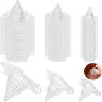 Covzoe 60 Pack Flower Pot Hole Mesh Pad, Plastic Cone Planter Bottom Filtering Grid Mat, DIY Reusable Plant Drain Screens Gasket Drainage Netting for Bonsai Gardening Prevent Soil Loss, 3 Size