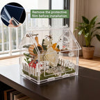 Magnetic Acrylic Spider Enclosure Kit - 5.9"x3.9"x5.1" Escape-Proof Terrarium for Jumping Spiders, Tarantulas & Mantis with Secure Magnetic Door & Ventilation