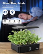 iDOO Hydroponics Growing System Kit 12Pods, Indoor Herb Garden with LED Grow Light, Built-in Fan, Auto-Timer, Adjustable Height Up to 11.3", for Home School Office, Gifts for Women Men Fathers