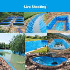 PVC Pond Liner for Fish/Plant, 0.3 MM Thick HDPE Blue Preformed Pond Liners Mat Underlayment for Outdoor Ponds Koi Fish Ponds Streams Garden Fountain Waterfall(4x10m/13x32.8')