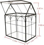 ELEGANTLIFE Glass Geometric Plant Terrarium,Succulent & Air Planter for Home Garden Office Decoration (Black House)