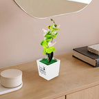 Baluue Artificial Moth Orchid Bonsai Potted Flower, Realistic Simulation Plastic Fake Potted Plant, Green Desktop Home Décor for Living Room and Office