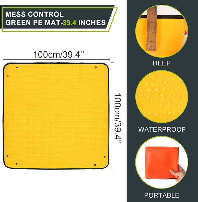 Azureblue Foldable Waterproof Plant Repotting Mat for Indoor Plants, Suitable for House Plants, Succulents, Potting Soil, Portable, Easy to Clean (Extra Large 39.4 x 39.4 (Orange))