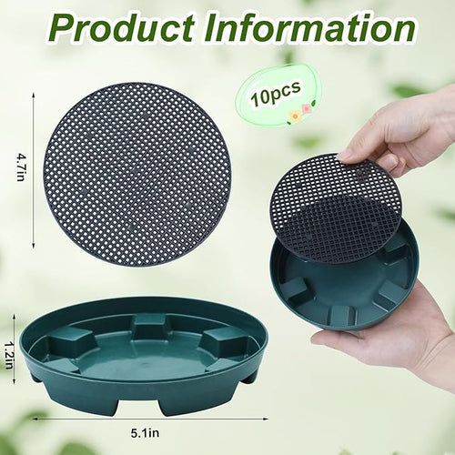 10 Set Invisble Hanging Basket Insert 5.1”Hang Basket Drip Pan Invisble Self Watering Planter Insert Plant Saucers Tray Plastic Water Catcher Tray Plant Auto Watering Devices For Hanging Basket