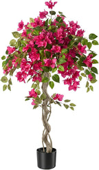 4FT Artificial Bougainvillea Tree, UV Resistant Faux Bougainvillea for Indoor Outdoor Decor, Lifelike Bougainvillea Artificial Flowers Plant for Office, Front Porch, Living Room & Patio