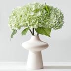 ZYTUYO 3 PCS Light Green Silk Artificial Hydrangea Flowers 21" Faux Large Real Touch Latex Floral Head with Long Stems Leaves for Wedding Home Kitchen DIY Bouquet Bride Decor
