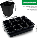 RooTrimmer Seed Starter Tray, 10 Packs Plant Tray, Durable Plastic Growing Trays, Stackable Seedling Starter Trays Perfect for Indoor, Outdoor, Greenhouses, 16.5" L x 13.2" W x 2.8" H - Black