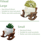 Smiley Face Planter Pot, Cute Coffee Plant Pots for Indoor Outdoor,Unique Rocking Chair Plant Pot for Succulents Plants Live with Drainage Hole,Gift IdeaI for Mother and Appreciation Christmas (Large)