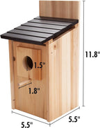 CARTMAN 0.5 Inch Thick Blue Bird Box House, Wood Bird Houses for Outside, Hummingbird House for Outside Clearance Garden Country Cottages, 2PK