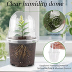 RooTrimmer Transparent Nursery Pots 4Inch with Humidity Domes for Seeds Starting, Clear Plastic Plant Pots with Drainage Holes (4Inch, 30Pcs,Clear Pots with Lids)