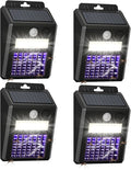 4 Pack of Solar Bug Zapper Outdoor & Mosquito Light - 1000V Electric Bug Trap, Solar-Powered Fly Killer with Motion Sensor, Waterproof & Cordless