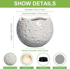 4 Inch Plant Pots - Ceramic Flower Pot for Indoor Outdoor Plants, Small Plant Pot with Drainage Hole and Plug, Round Planter, Unique Plant Pots, Home Decor, Gardening Gifts for Women, Grey