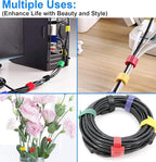 California JOS 60 PCS 6 Inches Colorful Reusable Cable Ties, Wire Ties, Cord Organizer, Cable Organizer, Adjustable Cable Management