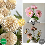 10 Pcs Artificial Flowers Pompon Mum Fake Flowers, Faux Small Mini Chrysanthemum Flowers, Realistic Faux Flowers for Room Decor Aesthetic, Living Room Farmhouse House Decor, Beige
