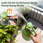 T4U Pump Sprayer 1/2 Gallon, PP Hand Pump Pressure Sprayer for Home Garden Plant Care and Household Cleaning, with Built-in Measuring Cup & Adjustable Nozzle, Suitable for Fertilizers & Common Garden