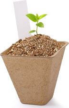 50 Sets 3 Inch Peat Pots, Biodegradable Plant Nursery Pots with Humidity Dome, Seed Starter Pots Kits with 50 Plant Labels for Flower, Vegetable, Herb Seed Germination