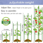 Legigo 8-Pack Up to 63inch Tomato Cages for Garden Plant Support- Garden Stakes Tomato Cage, Tomato Trellis for Potted Plants, Tomato Cages Plant Stakes for Climbing Vegetables Plants Flowers