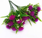 Artificial Dandelion Plants Decor, Fake Plastic Flowers Shrubs Bushes Grass for Indoor Outdoor Home Garden Wedding Party Table Centerpieces Arrangements Decoration Planting Filler Fuchsia 4 Pack