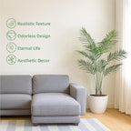 Artificial Palm Tree 4ft Tall Fake Palm Tree Indoor Decor Faux Tropical Areca Floor Plant in Pot, Artificial Silk Plant for Home Office Living Room Decor Indoor