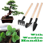 6 Pcs Garden Tools Mini Gardening Kit Plant Potted Flower Gadget Wooden Handles for Transplanting Seedlings, Cultivating and Weeding Flowers and Vegetable Seedlings
