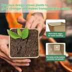 122-Pack 3.15 inch Square Peat Pots for Seedlings with 100 Labels, Biodegradable Nursery Pots with Drainage Holes for Plants