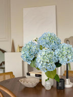 4 Pcs 20'' Real Touch Hydrangeas Light Blue Artificial Hydrangeas Flowers Faux Latex Hydrangea for Kitchen Living Room Porch Home Decor Baby Shower Party Wedding Table Centerpiece