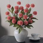 VIERENA 6 Pcs Faux Silk Pompon Mum Artificial Flowers for Vase -27", Bulk Fake Chrysanth Branches with Stems for DIY Bouquet Centerpieces Wedding Fillers Arrangements Shower Decorations (Dusty Pink)
