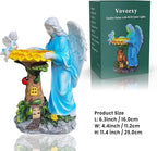 Voveexy Solar Garden Statue, Angel Outdoor Decor with Color Changing Light Garden Figurine Sunflower Outdoor Statue Waterproof Sculpture Lawn Ornament for Patio Backyard Christmas Birthday Present