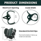 100 Pcs Standard Orchid Clips - 0.7-inch Max Opening, Dark Green Plant Support Clips, Gentle Hold with No Damage for Phalaenopsis and Small-Medium Stems