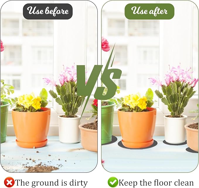 Felt Plant Coaster Mat, 6 Pcs Round Plant Saucers for Indoors Reversible Absorbent Waterproof Fabric Flower Pot Saucers for Gardening Outdoor Pots, DIY Craft Supplies(4”, 6”, 8”)