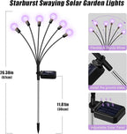 ZFNN Solar Garden Lights Outdoor, 4 Pack Firefly Swaying Lights Purple, Waterproof 4 Pack 24 Heads Garden Decor for Yard Patio Pathway Lawn, Gardening Gifts for Women Christmas Decoration