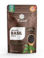Raslok Basil Seeds (Sabja/Tukmaria) 7 oz | Natural Body Coolant & Fiber-Rich Superfood | Aids Digestion & Hydration | Non-GMO, Vegan, Gluten-Free | Resealable Pack