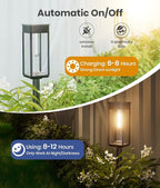 ALFIOT Solar Pathway Lights Outdoor, 4 Pack Bright Solar Lights Outdoor, IP65 Waterproof Solar Garden Lights Solar Powered Landscape Lighting for Yard Patio Walkway Driveway Pathway (Warm White)