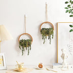 Artificial Hanging Plants Hanging Planter Fake Succulents Artificial String of Pearls with Pot and Lanyard for Home Office Wall Decoration