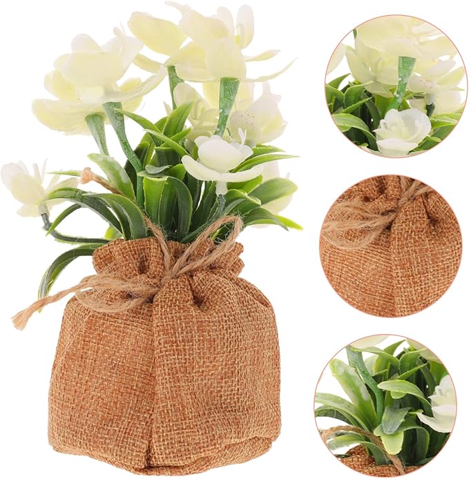 Ipetboom Realistic Phalaenopsis Orchid Bonsai Potted Faux Flowers for Home and Office Decoration Lifelike Artificial Phalaenopsis Pot for Table Bedroom Living Room DIY Floral Arrangement