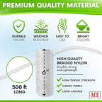 White Mason Line String Line - 144 Roll Pack - #18 Braided Nylon String - 250 Ft Length Per Roll - Nylon Twine for Gardening Or Masonry Tools - Perfect Construction String for A String Level
