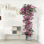Artificial Bougainvillea Tree -6FT Faux Bougainvillea Tree with Realistic Flowers, Tall Fake Flower Tree for Indoor or Outdoor Decor, Silk Floral Plant for Living Room, Porch, Garden (Pink)