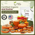 Organic Way Edible Basil Seeds | Organic & Kosher Certified | Sabja Seeds Rich in Fibers | Raw, Vegan, Non GMO & Gluten Free | USDA Certified | Origin - India (4 Ounce Pack)