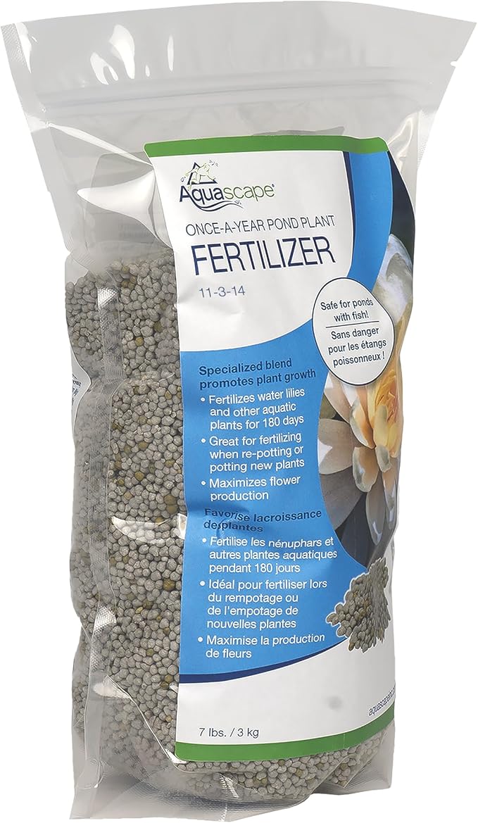 Aquascape Once-A-Year Pond Plant Fertilizer, Granular, 7 Lb / 3.18 Kg, Long-Lasting Nutrients for Water Garden Plants, 89014