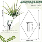 Canlierr 2 Pieces Wall Decor Hanging Planters with Artificial Plants Metal Hanging Vase Indoor Plants Holder Modern Boho Wall Art for Bathroom Bedroom Living Room Decor(Silver,Boston Fern)