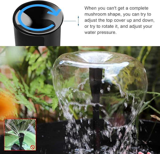 Plastic Fountain Nozzle 1/2, Fountain Head for Garden, Ponds, Tabletop Fish Ponds, Use for Indoor and Outdoor, 9 Components and 5 Different Shapes for Easy Installation, Pool Aerator Nozzle