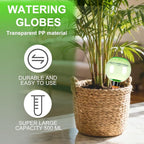 2 Pack Self Watering Globes 17oz Large Plant Watering Globes Top Fill, Self Water Planter Insert Indoor/Outdoor Plastic Water Bulbs Slow Release Terracotta for Plants, Green