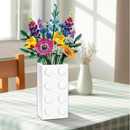 Vase for LEGO 10347 10280 10328 Flowers, for Lego Flower Bouquet Building Set,Display Stand for LegoRoses Cherry Blossom Sunflower Tulips Daffodils Lotus-Gift for Lego Flowers Lover(vase only)-White