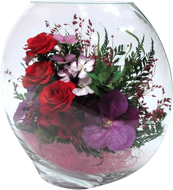 Fiora Flower | Long Lasting Real Roses in a Sealed Vase | Lasts up to 5 Years | Unique Present Gift (Enigma)