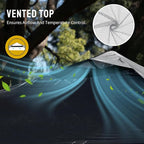 CROWN SHADES 10x10 Pop Up Canopy - Beach Tent with One Push Setup - Easy Outdoor Sun Shade for Events, Parties, Camping - Gazebo with STO-N-Go Cover Bag, Silver Coated Top, Black