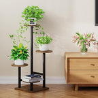 Homsorout Plant Stand Indoor with Grow Light,4-Tiered Tall Plant Stand Indoor, Metal Plant Shelf with Adjustable Light, Ideal for Living Room, Garden, Patio (Black Brown)