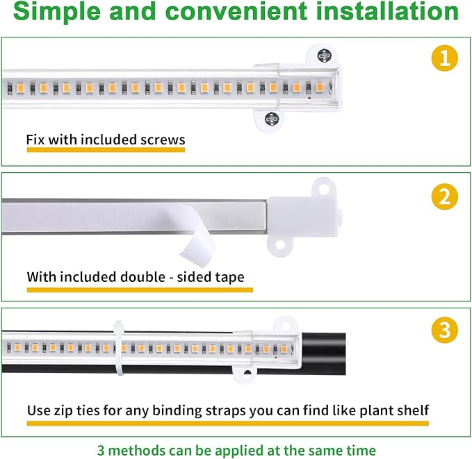 8.6'' Mini LED Grow Light Strips, Full Spectrum 3000K, 52 LED Plant Light with 3/9/12H Timer, 10 Dimmable Levels for Seedling, Succulent and Plant Shelf, 2 Head