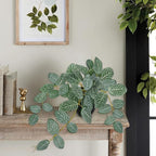 17.7" Artificial Plants Indoor Home Decor, Fake Potted Silk Plants for Shelves, Desks, Living Room, Home & Office Decor, Small Artificial Ivy Vine Nerve Plant in Pot, Faux Greenery Tropical Plant